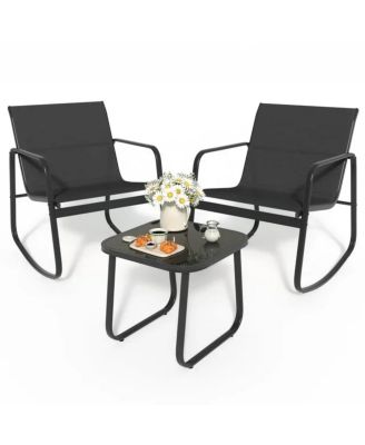 Piece Outdoor Patio Furniture Set Steel Textilene Chair Set with Table