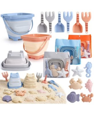 Beach Toys Sand Buckets Molds Mesh Bag Kids Sandbox