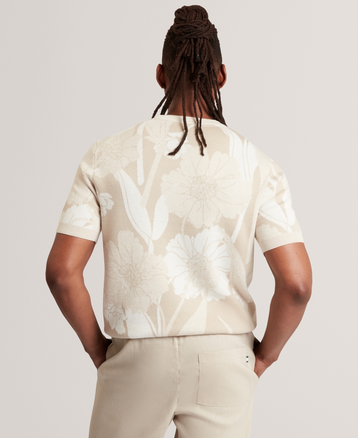 Ted Baker Men's Jacquard Floral Print Short-Sleeve T-Shirt