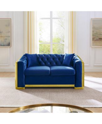 Tufted Loveseat Sofa, 62" Mid-Century Modern