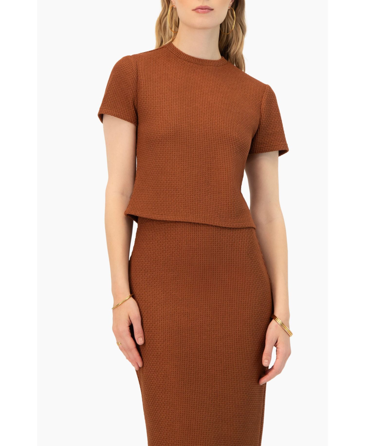 Women's Textured Knit Short Sleeve Top