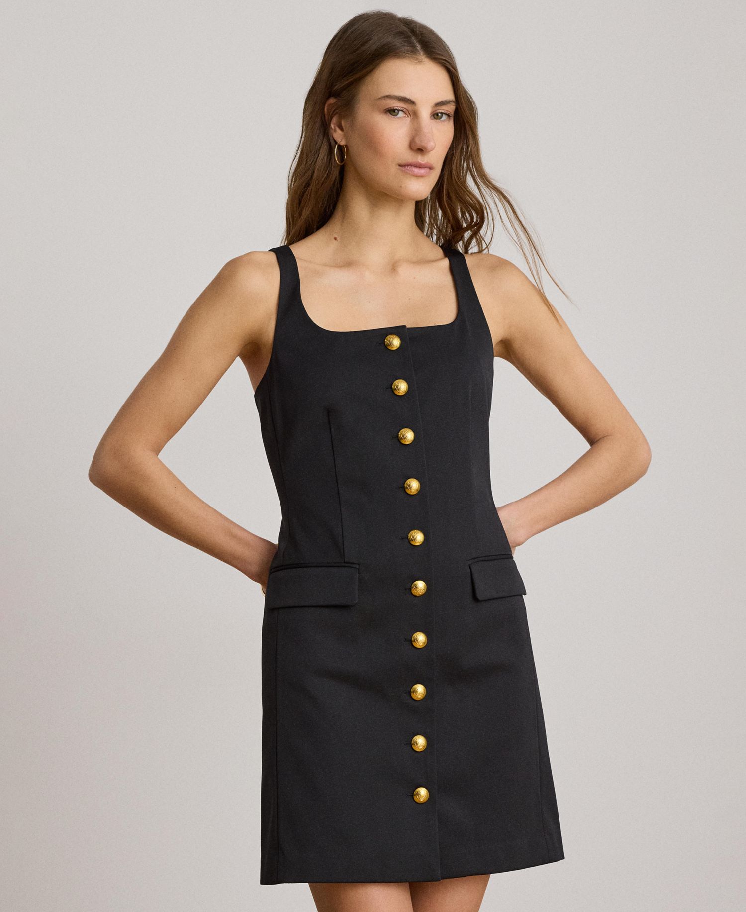 Women's Button-Trim Faille Cocktail Dress