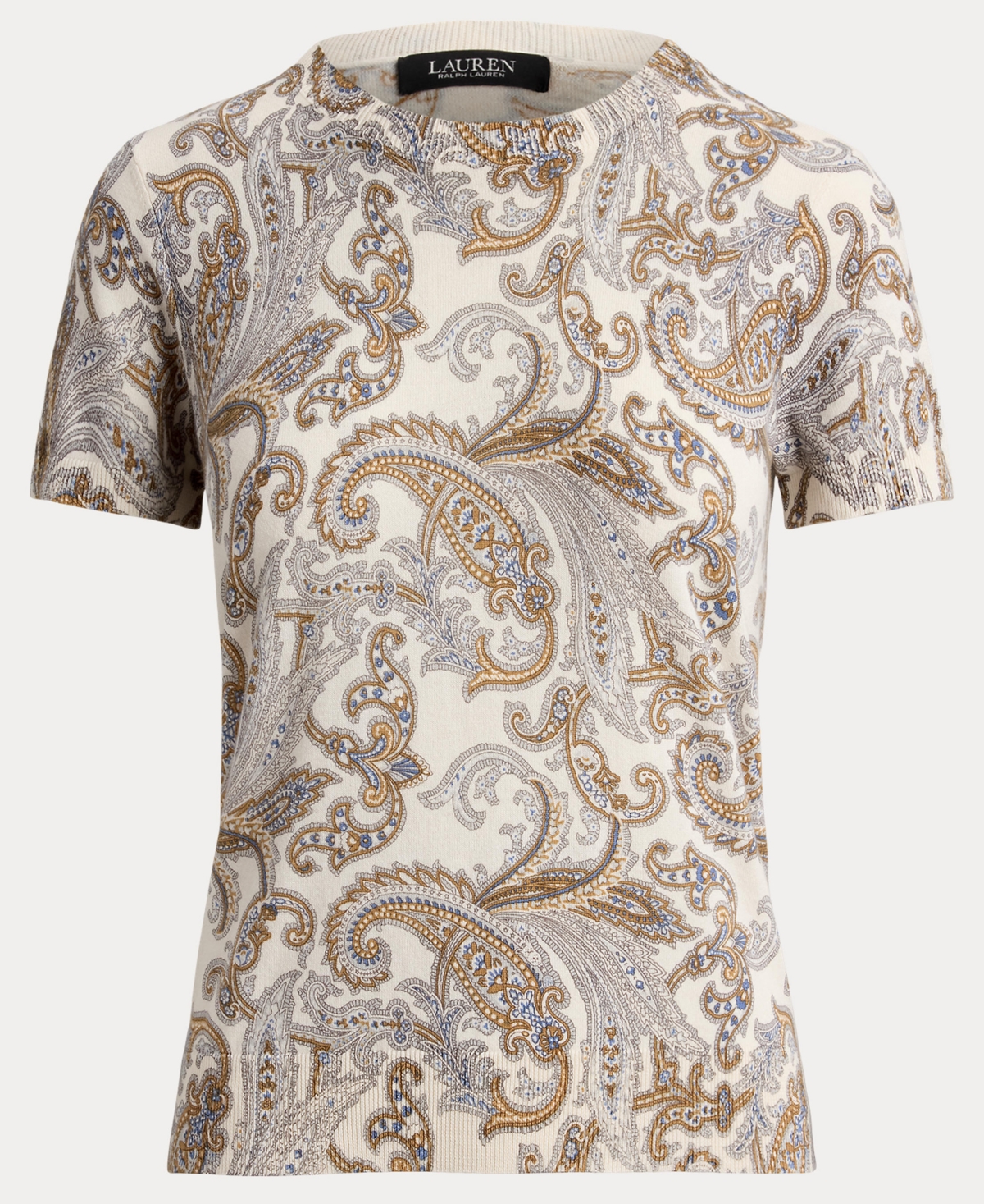 Lauren Ralph Lauren Women's Paisley Short-Sleeve Sweater