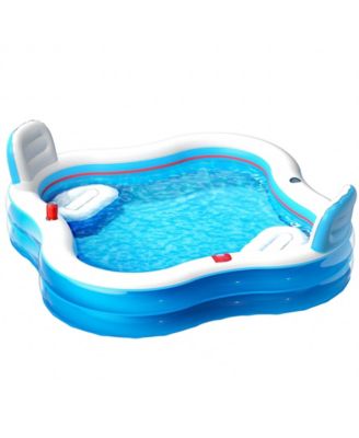 Inflatable Pool With Seats Backrests Family Backyard Outdoor