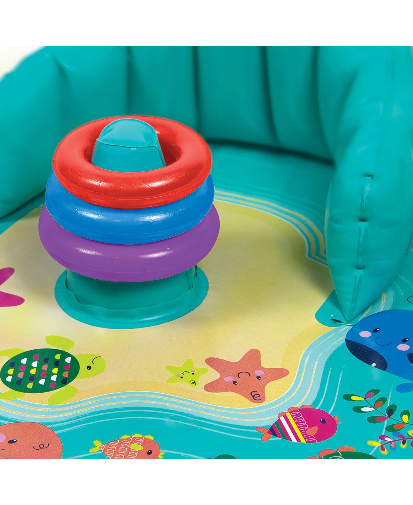 Детские игрушки GNUADZ Baby Splash Pad 28" Removable Canopy, Includes 3 Play Rings, Ages 5-7, цвет: Синий — фото 2