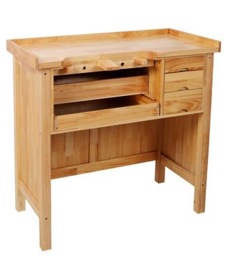 Wood Jewelry Workbench with Storage Drawers