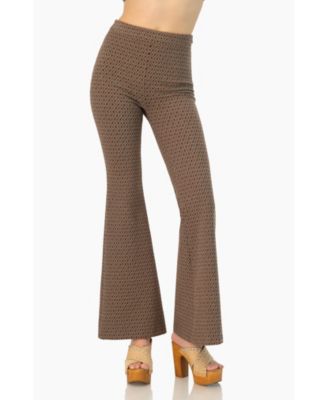 Women's Geometric Jacquard Flared Pants