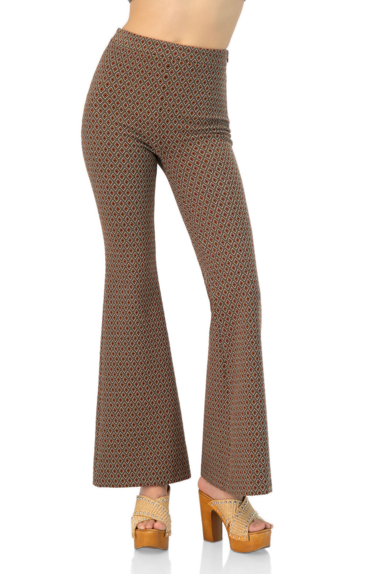 Women's Geometric Jacquard Flared Pants