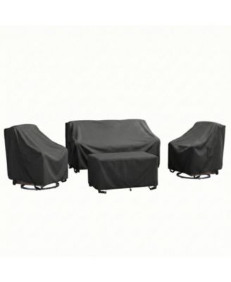 Outdoor Furniture Cover Waterproof 4 Piece Patio Furniture Set Cover for Outside Couch, Lawn Chairs, Coffee Table, Windproof with Buckle Strap