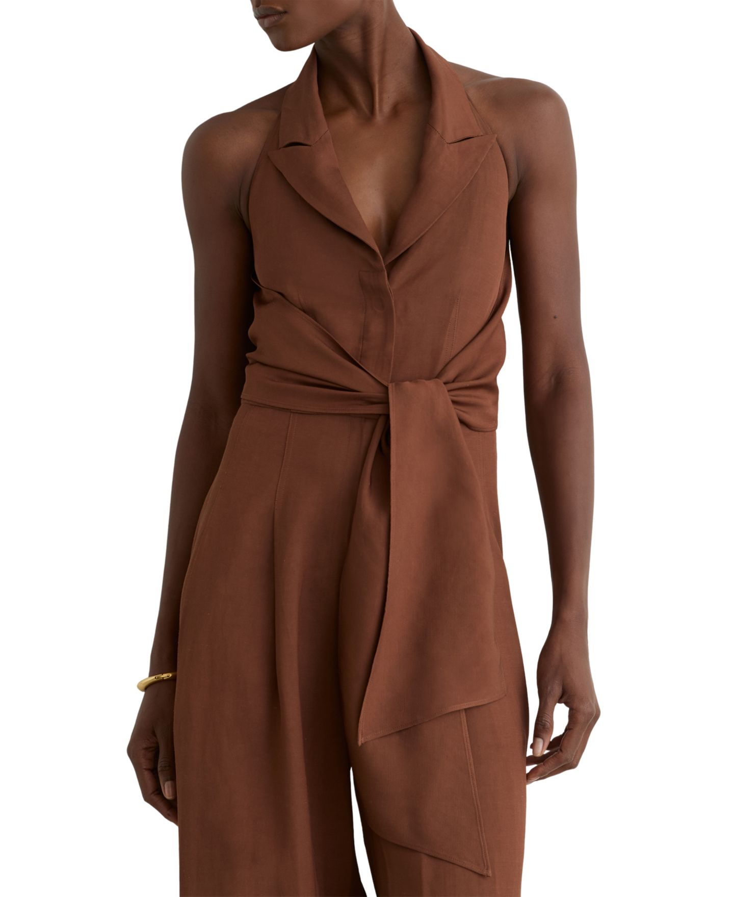 Женский комбинезон REISS Taya Tie-Front Wide-Leg Jumpsuit — фото 2