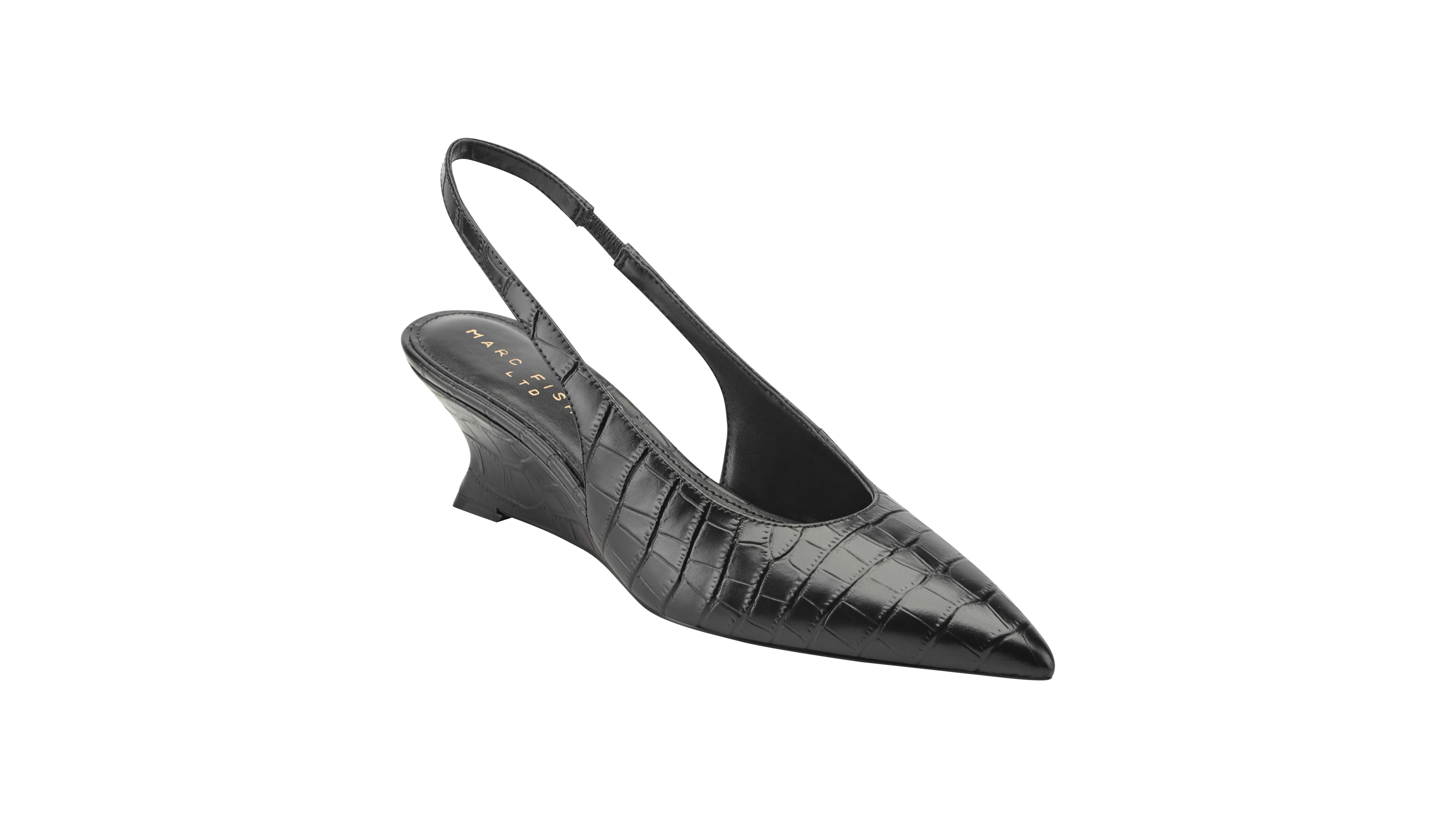 Marc Fisher Ltd Women's Taten Leather Slingback Wedge Pumps
