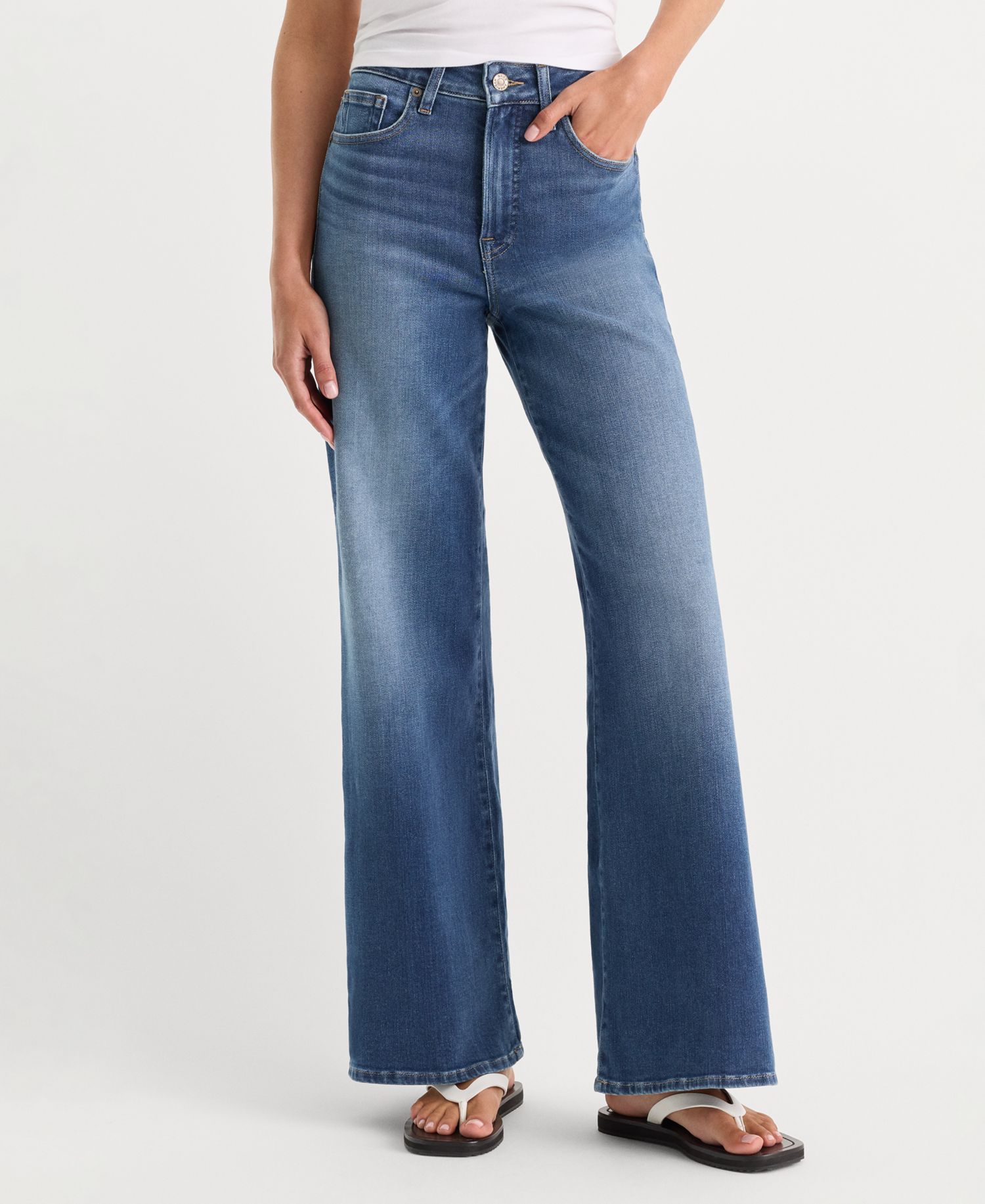 Women's Soft Tech Good Waist Palazzo Ankle Jeans