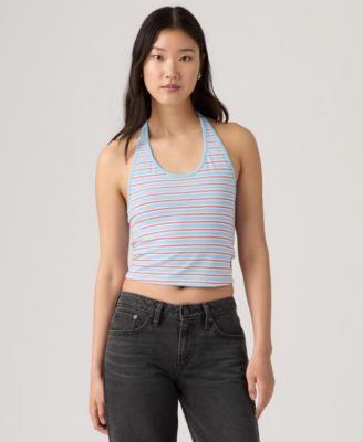 Women's Ella Striped Halter Crop Top