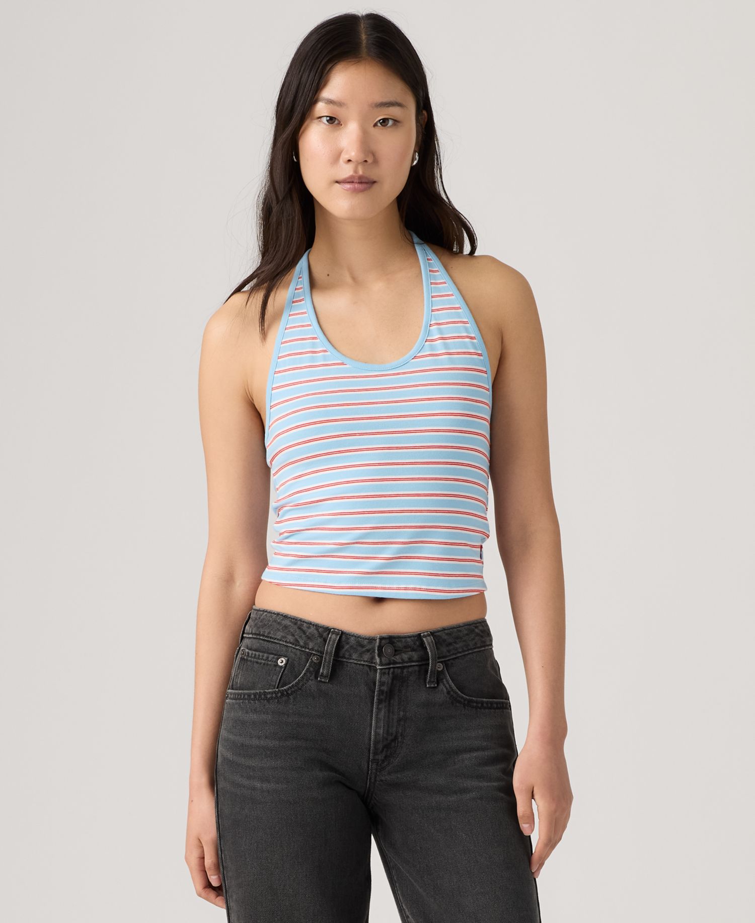 Women's Ella Striped Halter Crop Top