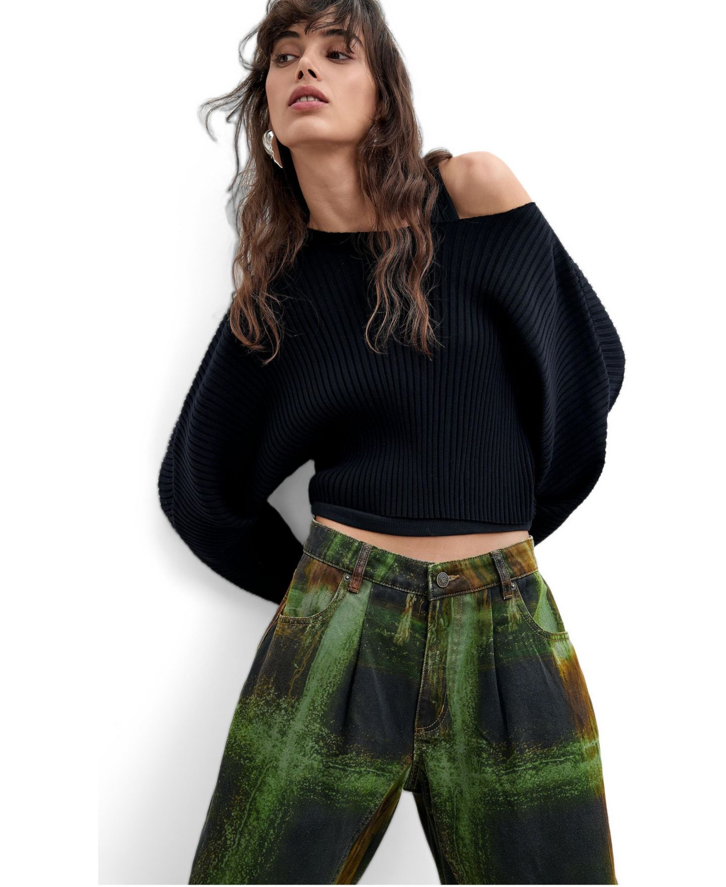 Женские брюки Desigual Cargo pants 100% cotton m. c. lacroix, цвет: Зелёный — фото 3