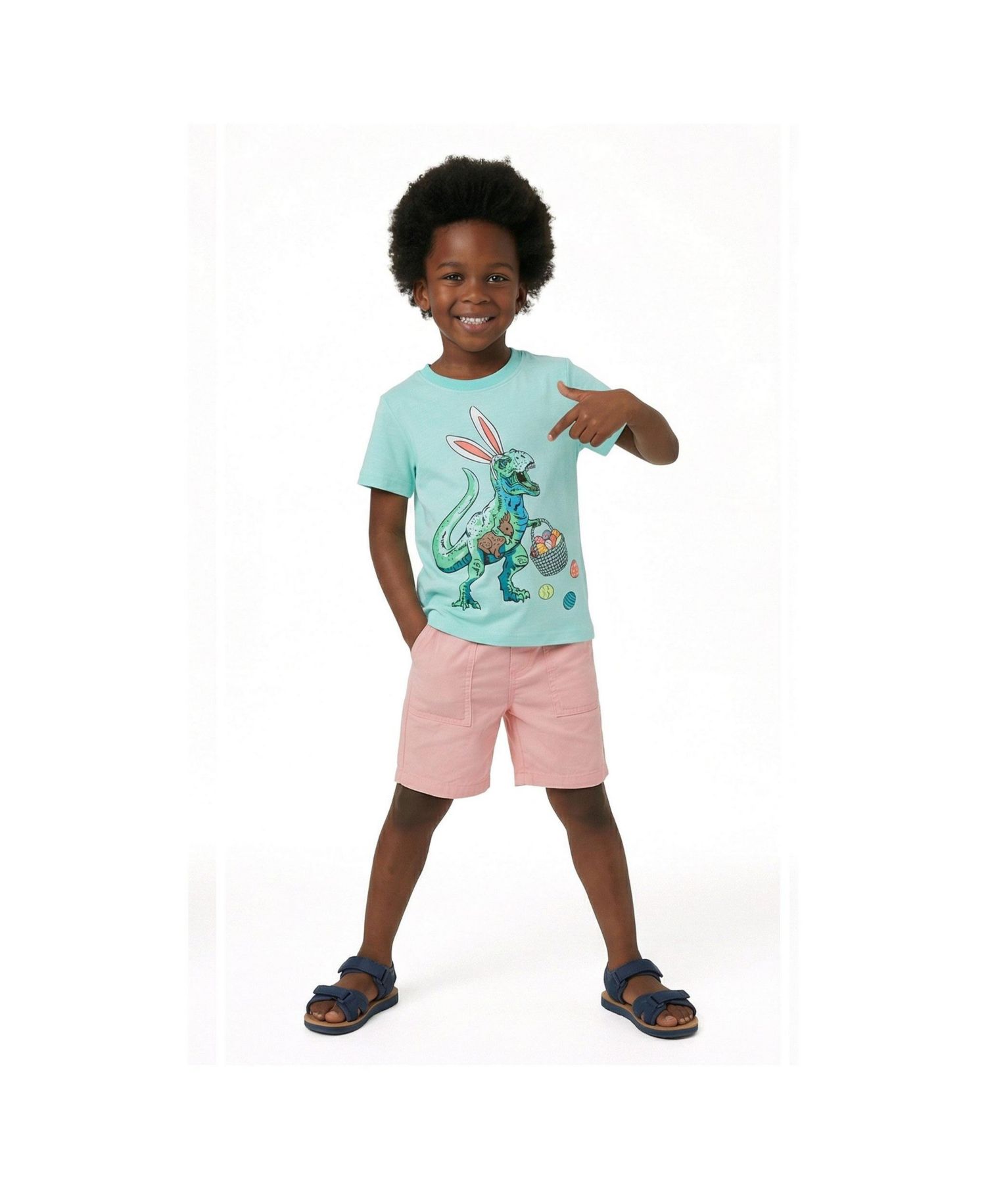 Toddler Boys Toddler/Child Aqua Easter Dinosaur Graphic Tee