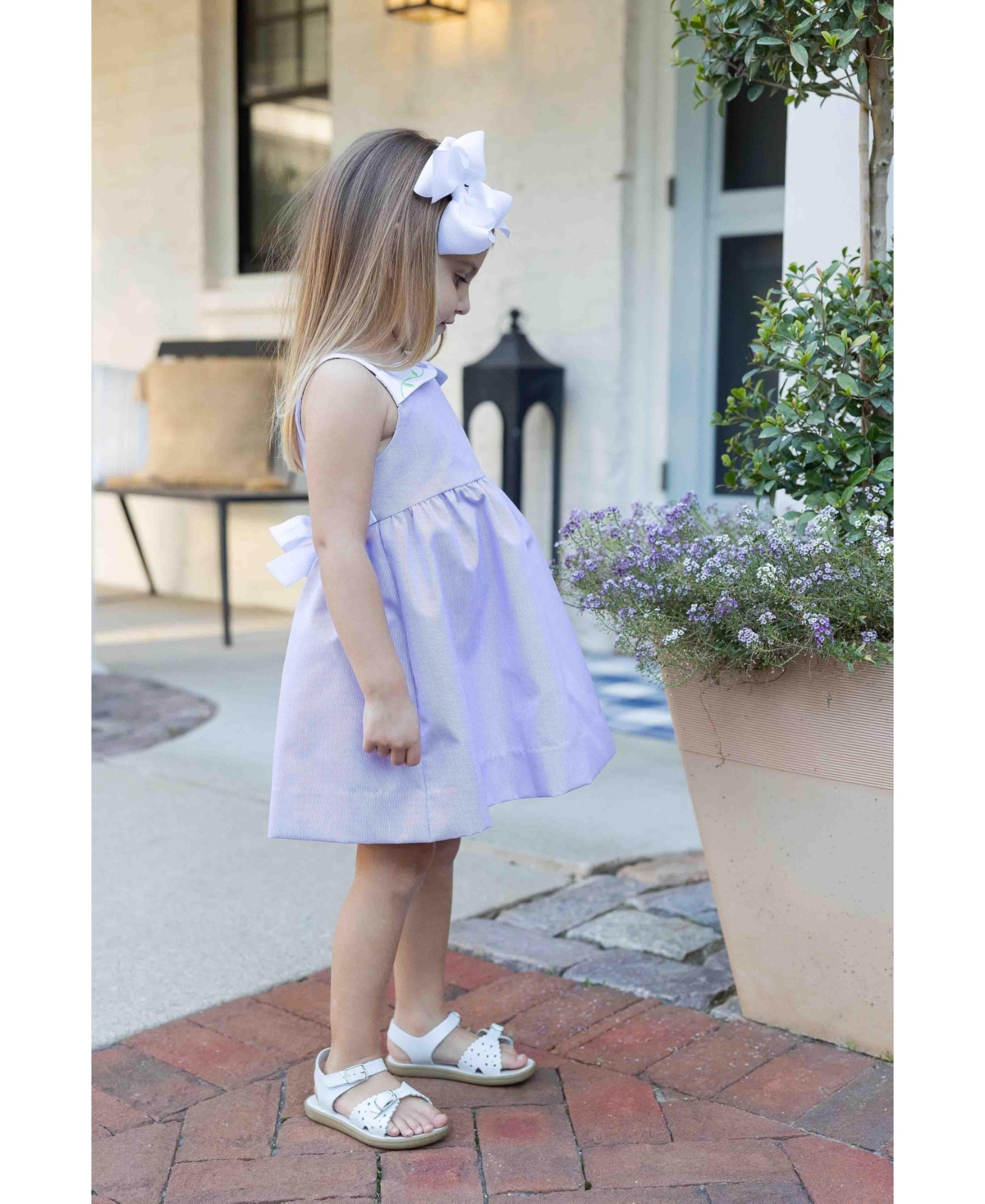 Florence Eiseman Toddler Girls Pincord Dress with Flowers