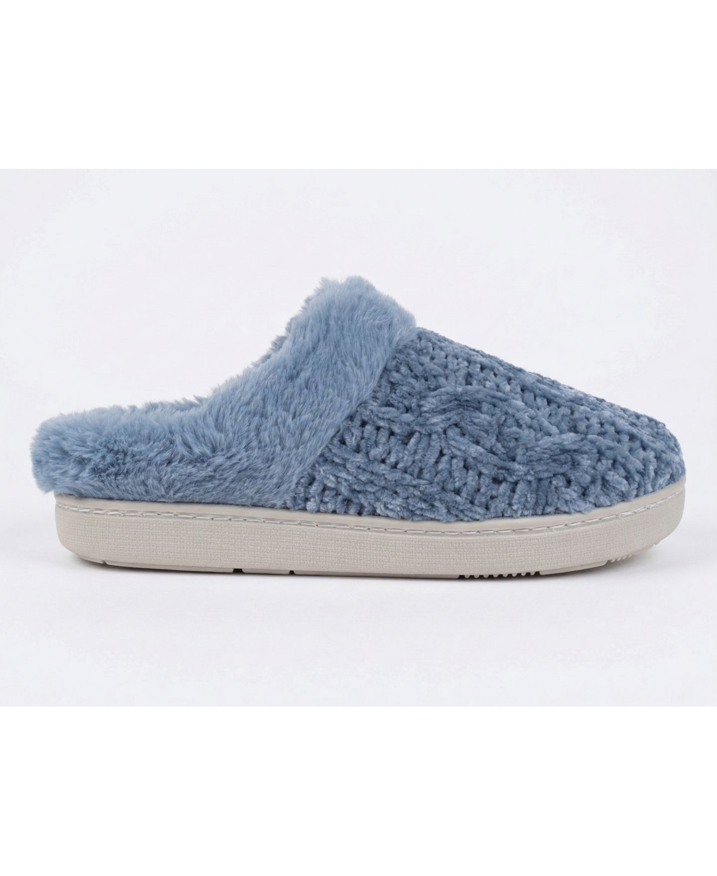 Женские тапочки Badgley Mischka Women s Knit House Slippers, Plush Lined Slip On, цвет: Синий — фото 2