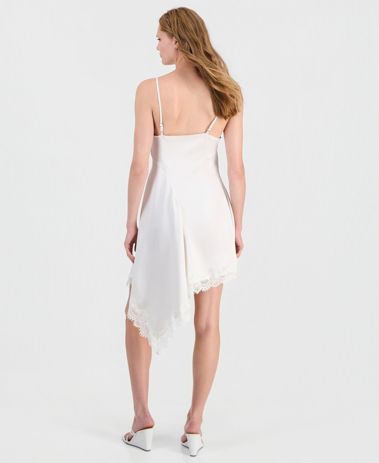 Women's Asymmetrical Satin Slip Dress