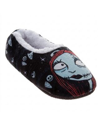 Nightmare Before Christmas Women's Slippers, Jack and Sally Cushioned Plush Home Wear, Warm Indoor House Shoes