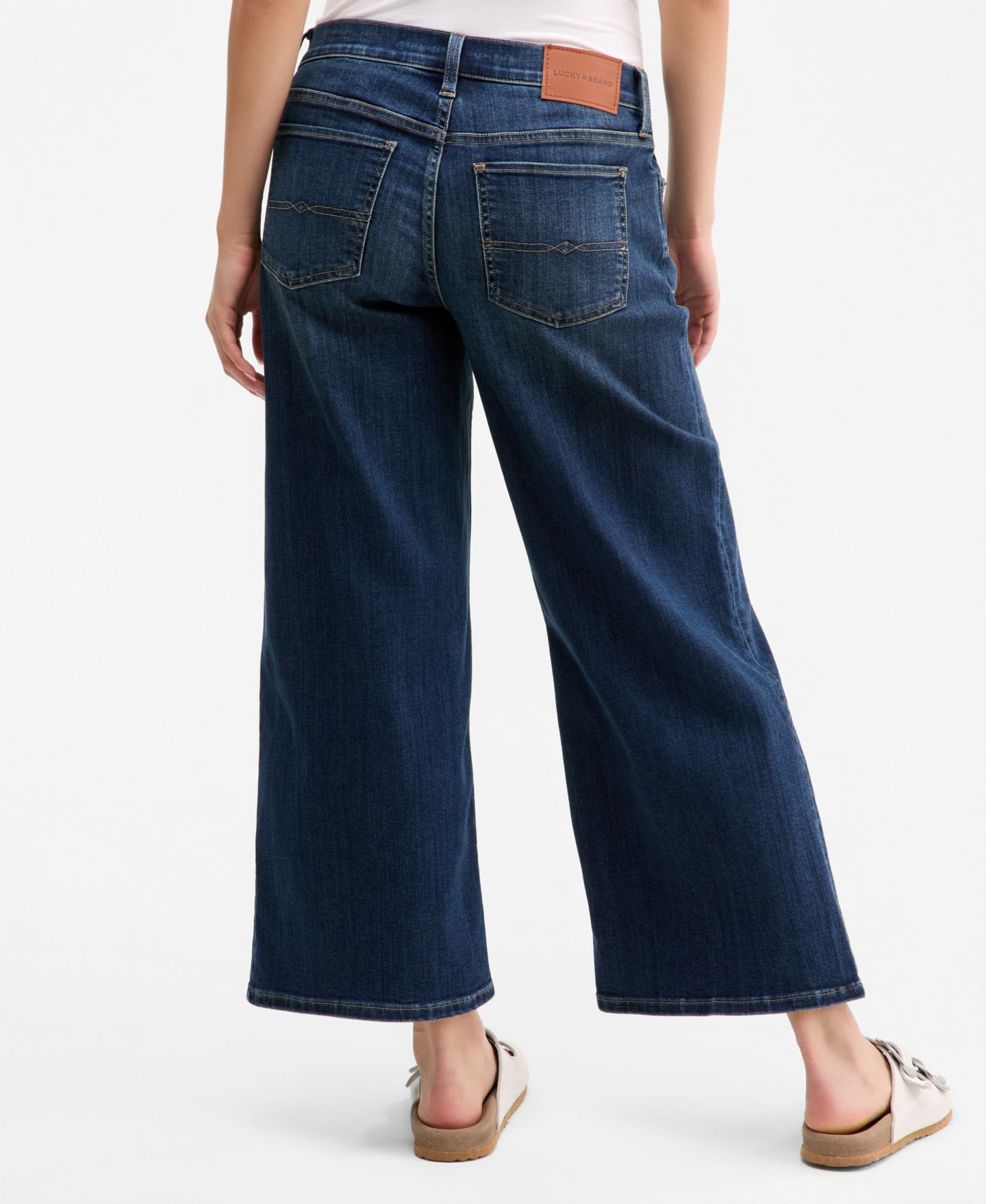 Женские джинсы Lucky Brand Sweet Mid-Rise Wide-Leg Ankle, цвет: Варёный — фото 4
