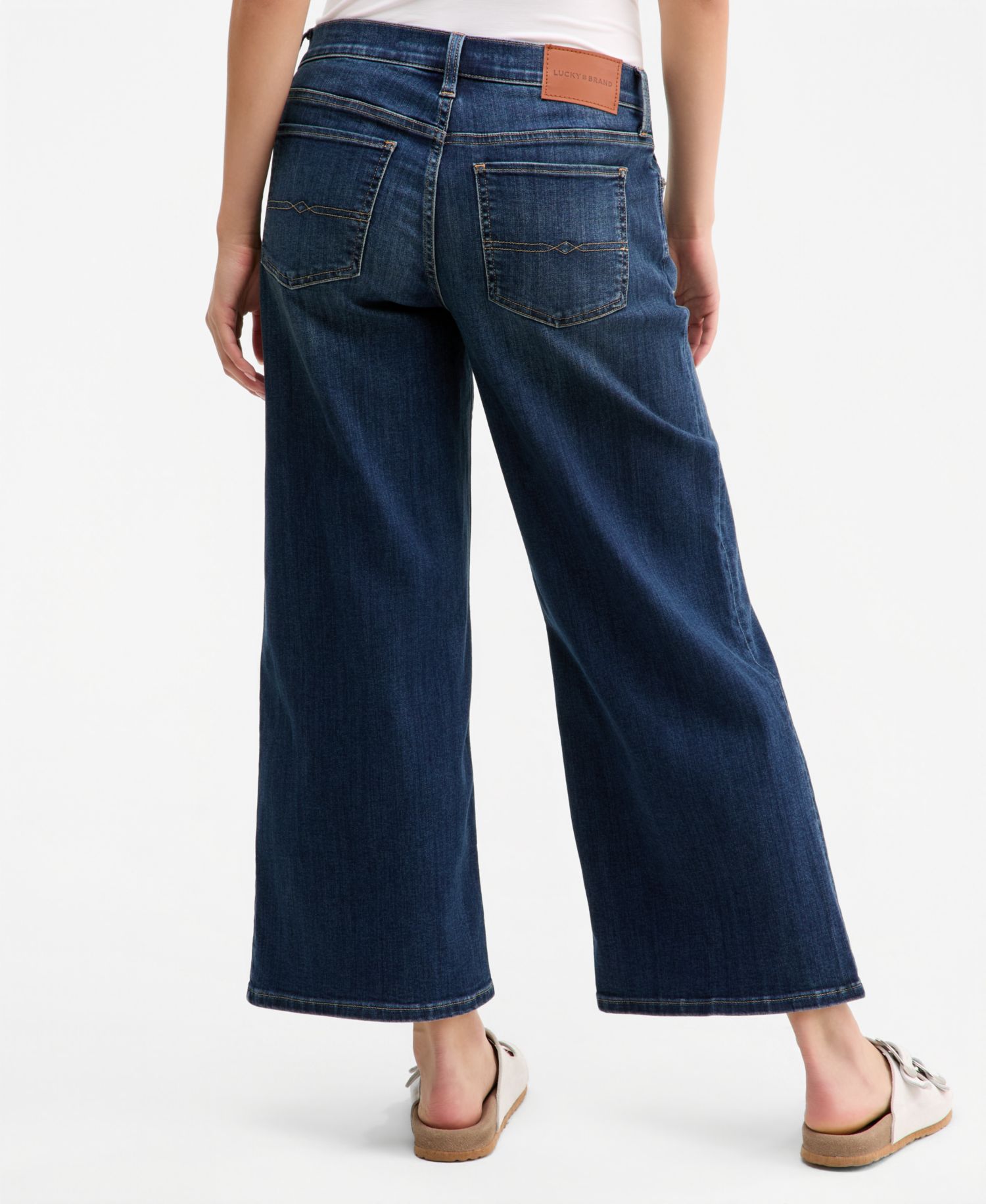Women's Sweet Mid-Rise Wide-Leg Ankle Jeans