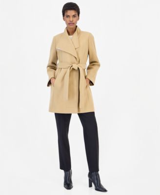 Women's Wing Collar Belted Wrap Coat