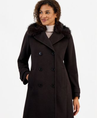 Women's Faux-Fur Collar Tailored Coat
