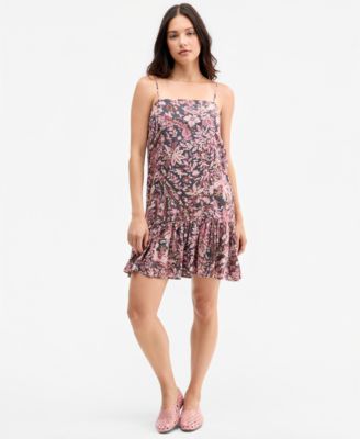 Women's Printed Drop-Waist Mini Day Dress