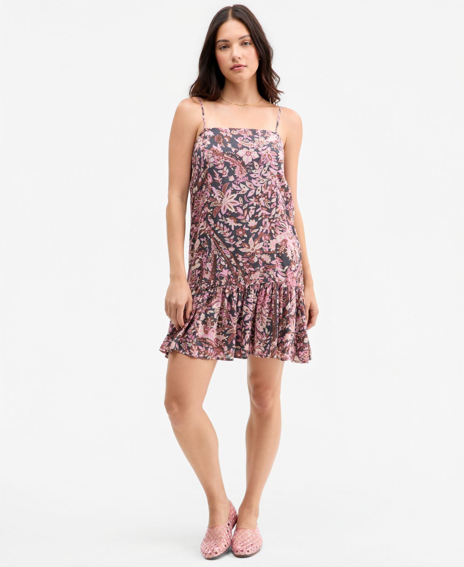 Women's Printed Drop-Waist Mini Day Dress