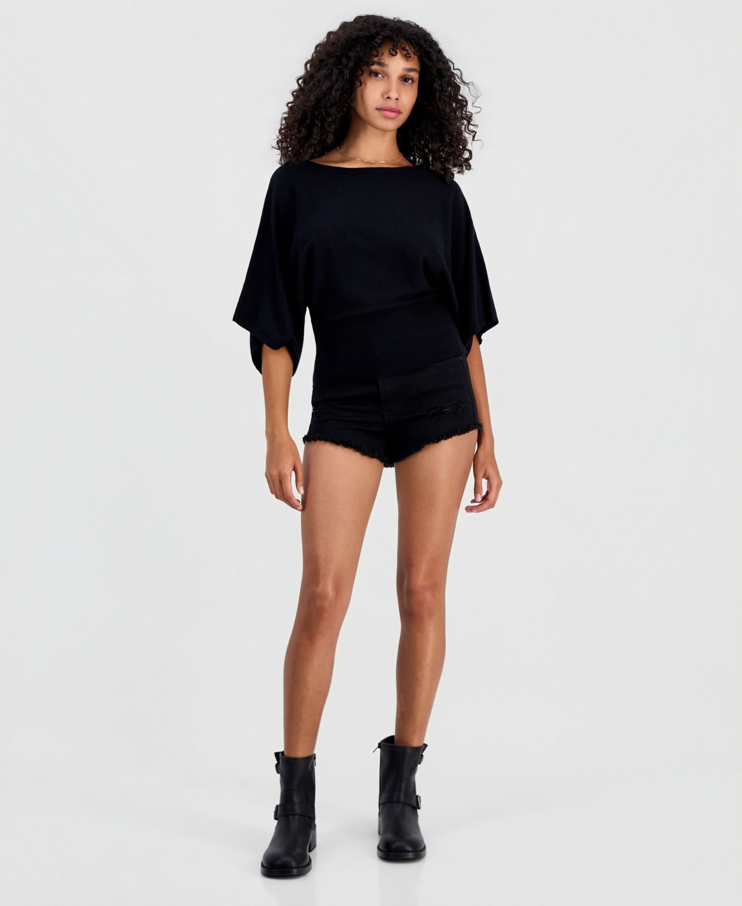 Juniors' Slouchy Wide-Sleeve Sweater