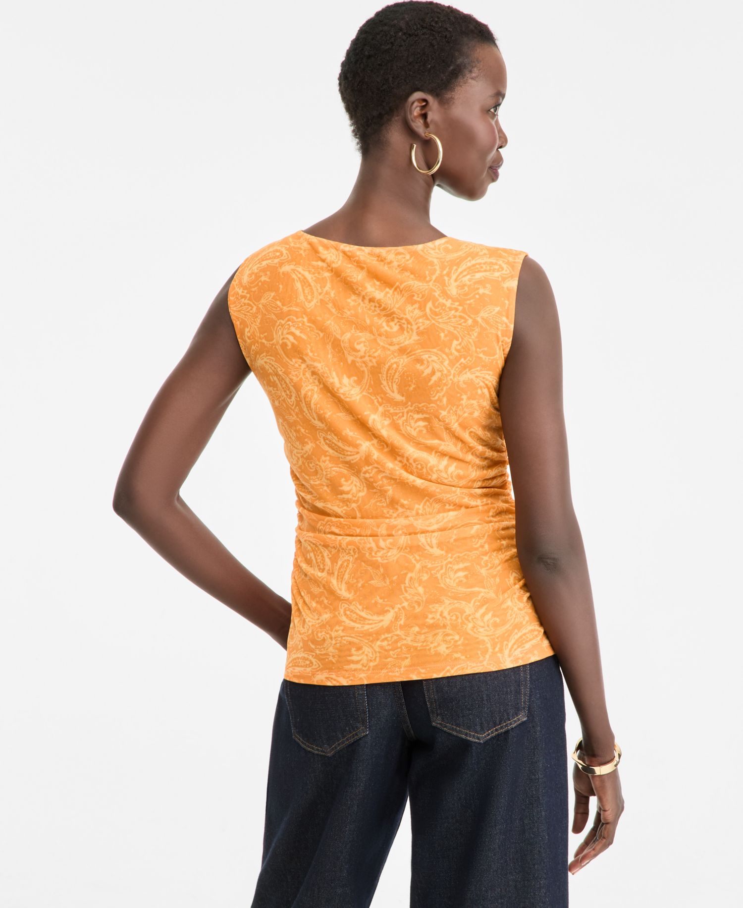 Women's Printed Mesh Sleeveless Top