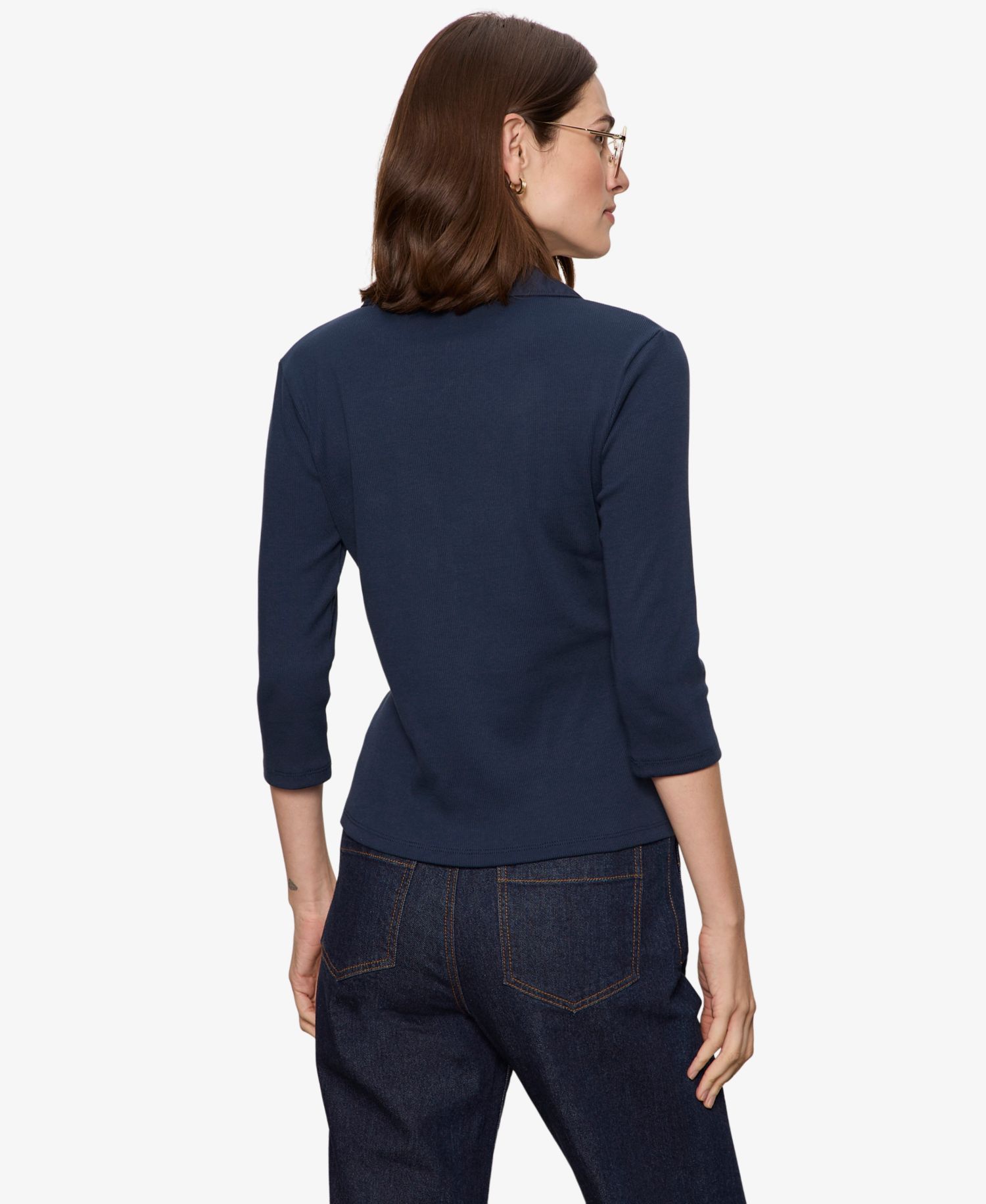 Petite Echo Button-Front Top