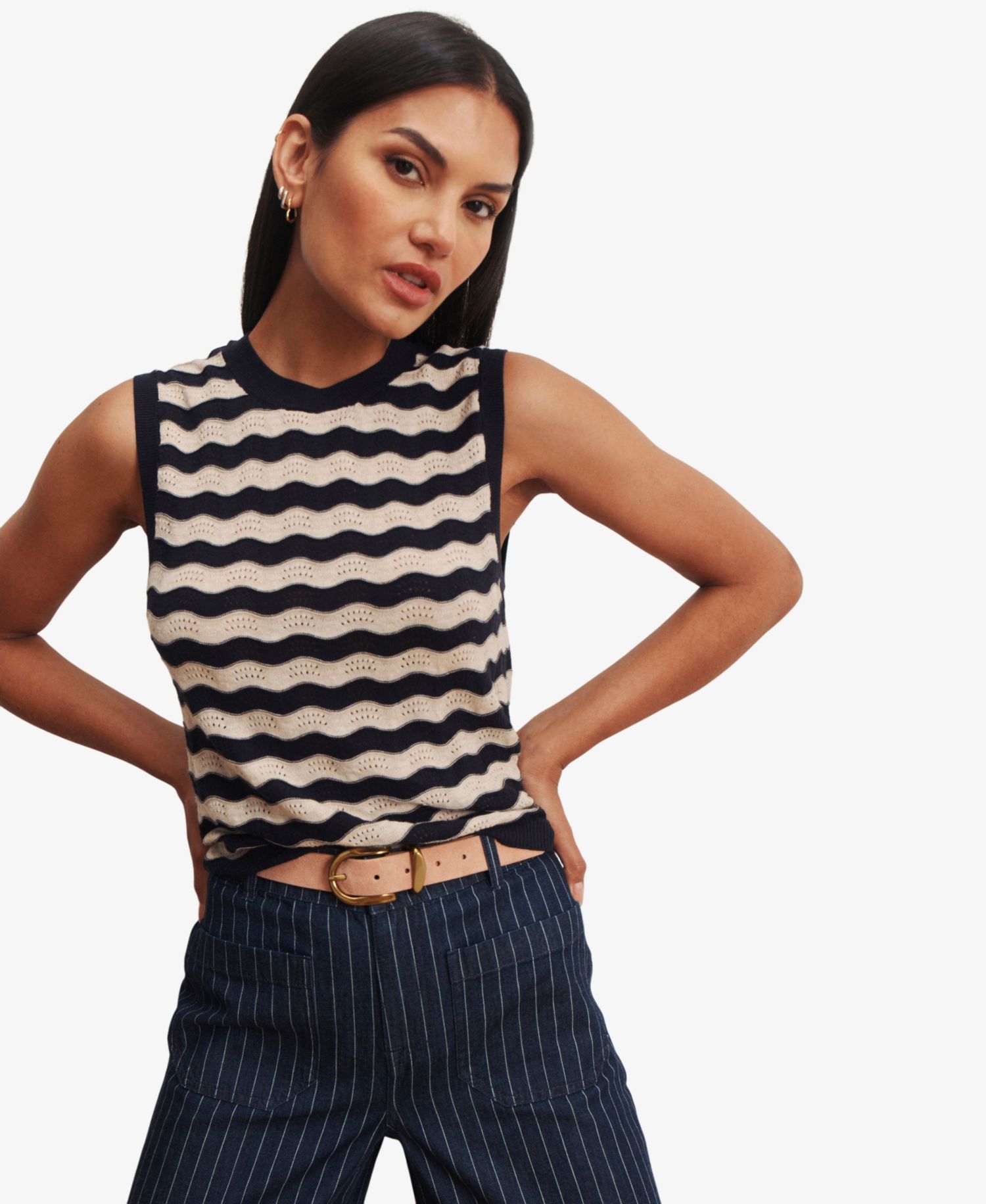 petite Everyday Chevron Sleeveless Sweater Tank