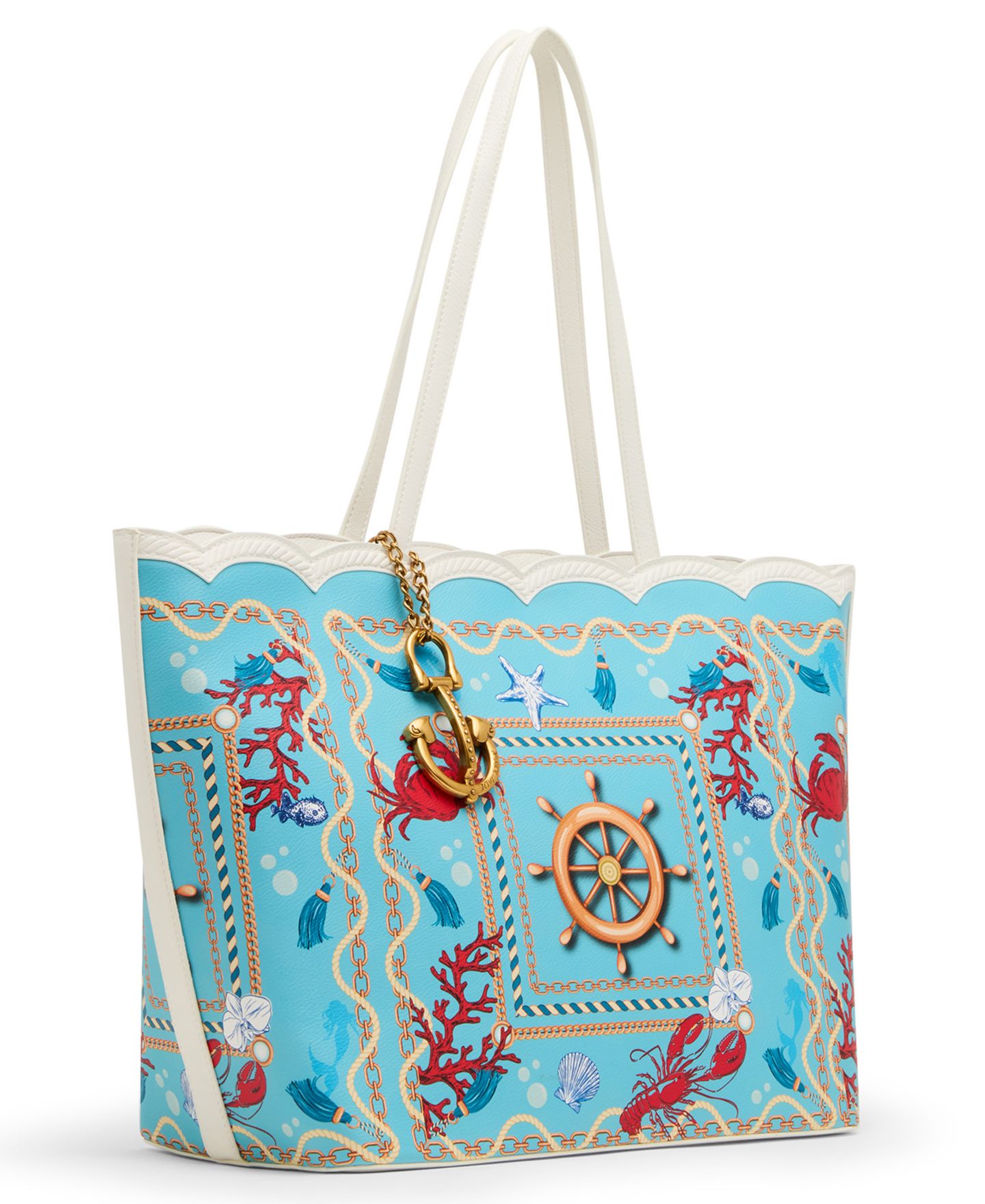 Женская сумка Betsey Johnson Nauti and Nice Medium Magnetic Snap Tote Handbag, цвет: Синий разноцветный — фото 3