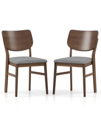 Set of 2 Farmhouse Kitchen Chairs Upholstered with Rubber Wood Frame for Dining Room