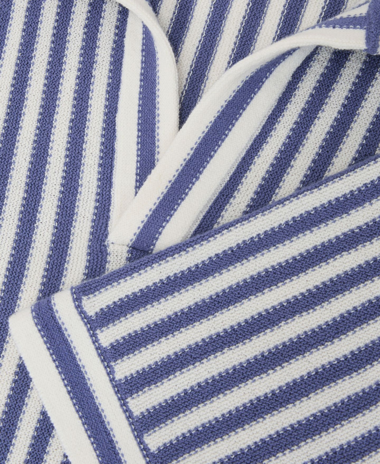Мужское поло REISS Alba Open Collar Stripe Polo Shirt, цвет: Синий / Белый — фото 5