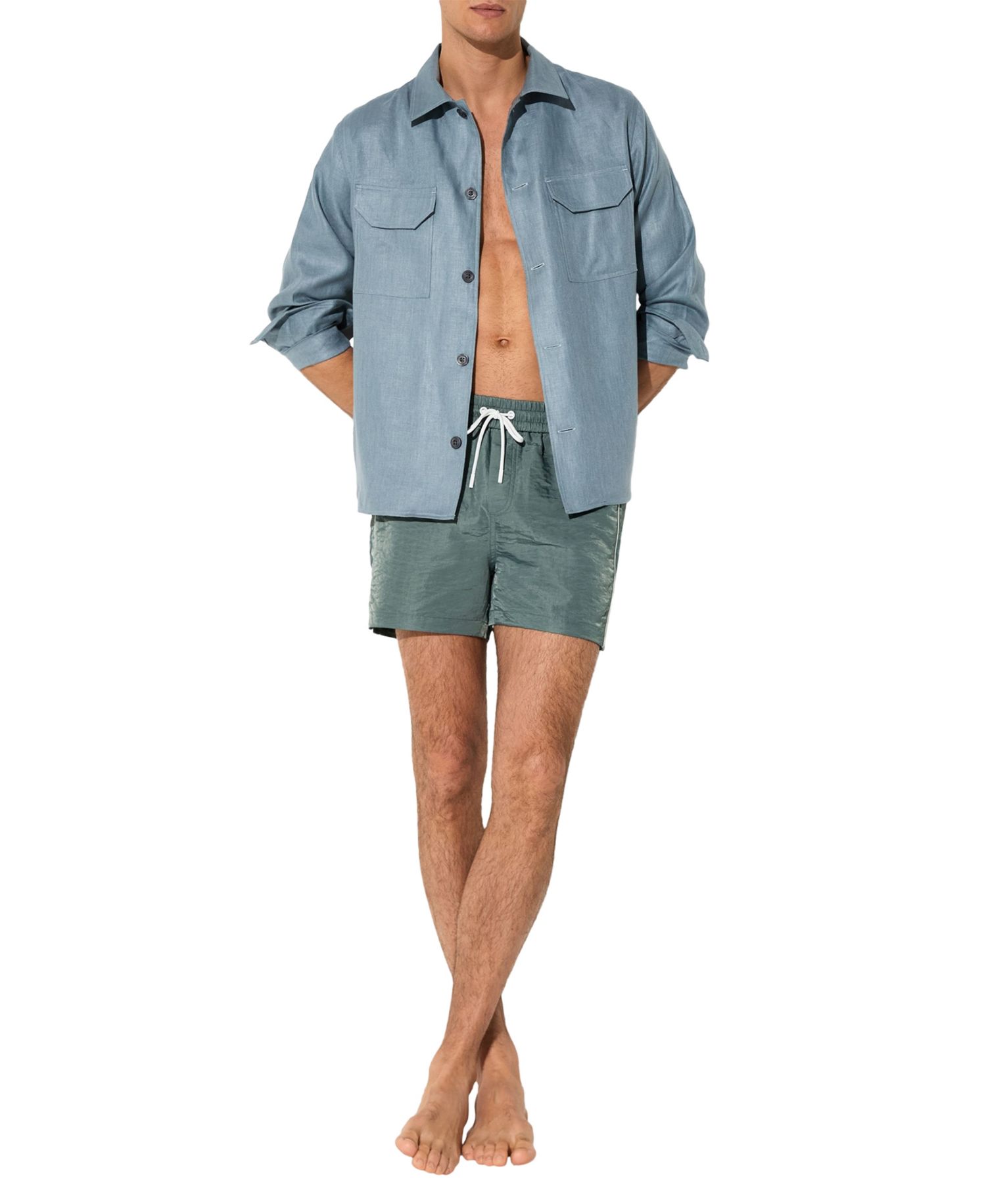 Men's Breeze Piped Detail Drawstring Swim short
