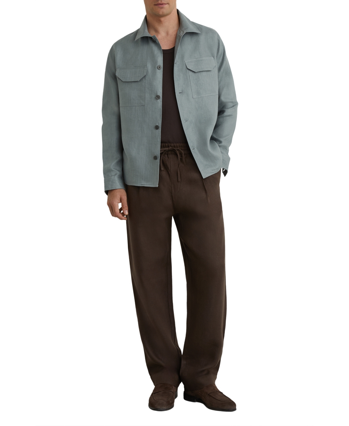 Reiss Men's Polasio Herringbone Stripe Overshirt
