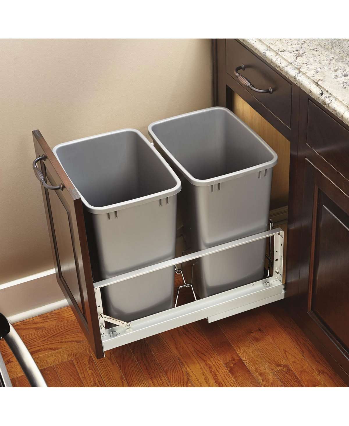 Rev-a-Shelf Cabinet Door Mount Hardware Extender Kit for Trash Can 5345-dm-kit-1
