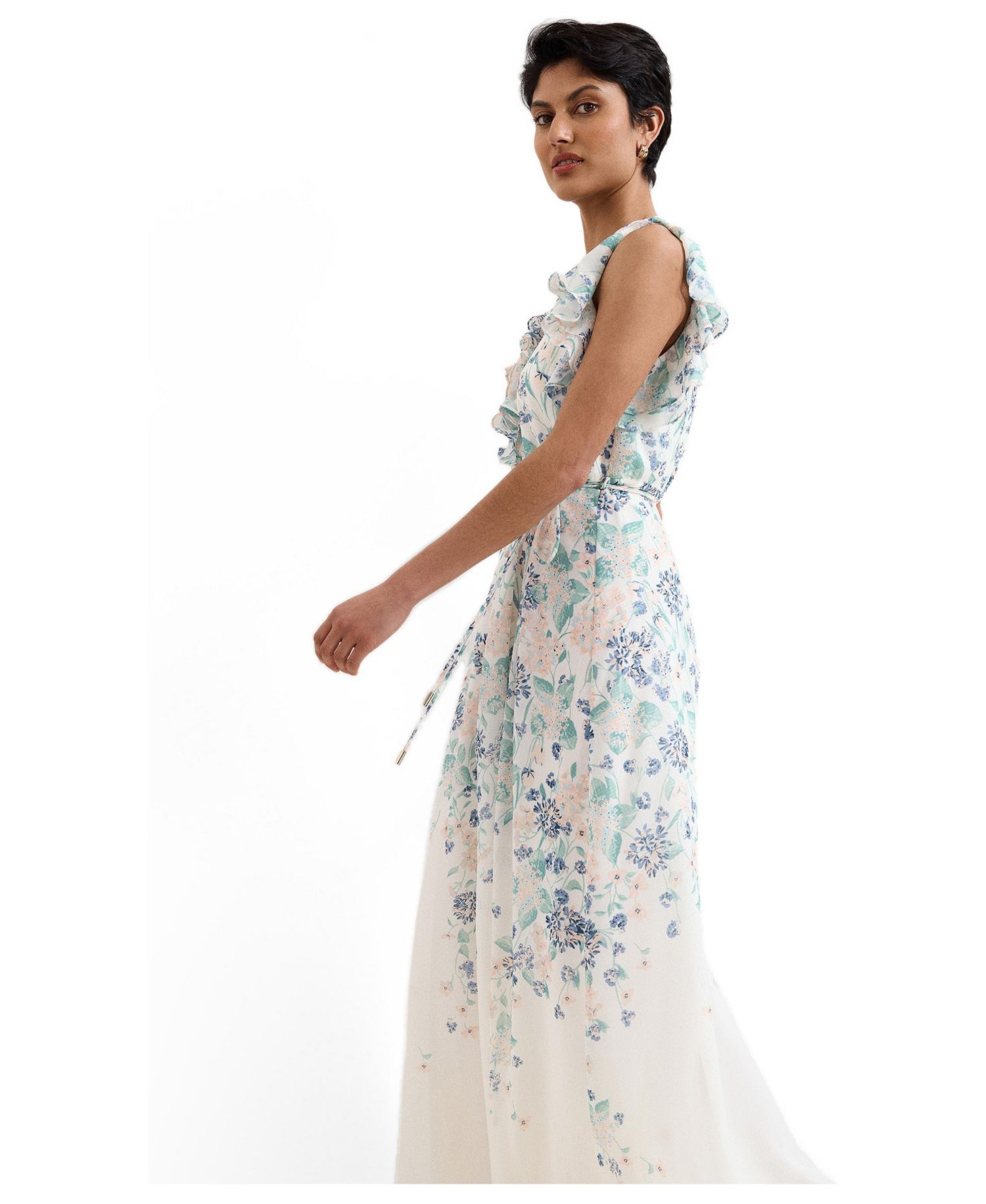 Women's Rachel Floral Ruffle Detail Maxi Dress