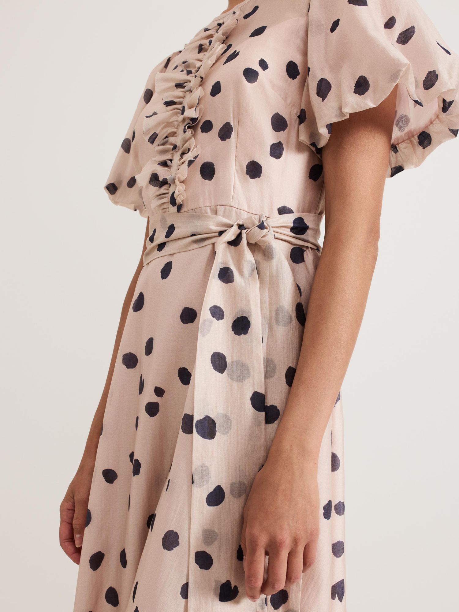 Women's Nicola Ruffle-Front Midi Dress