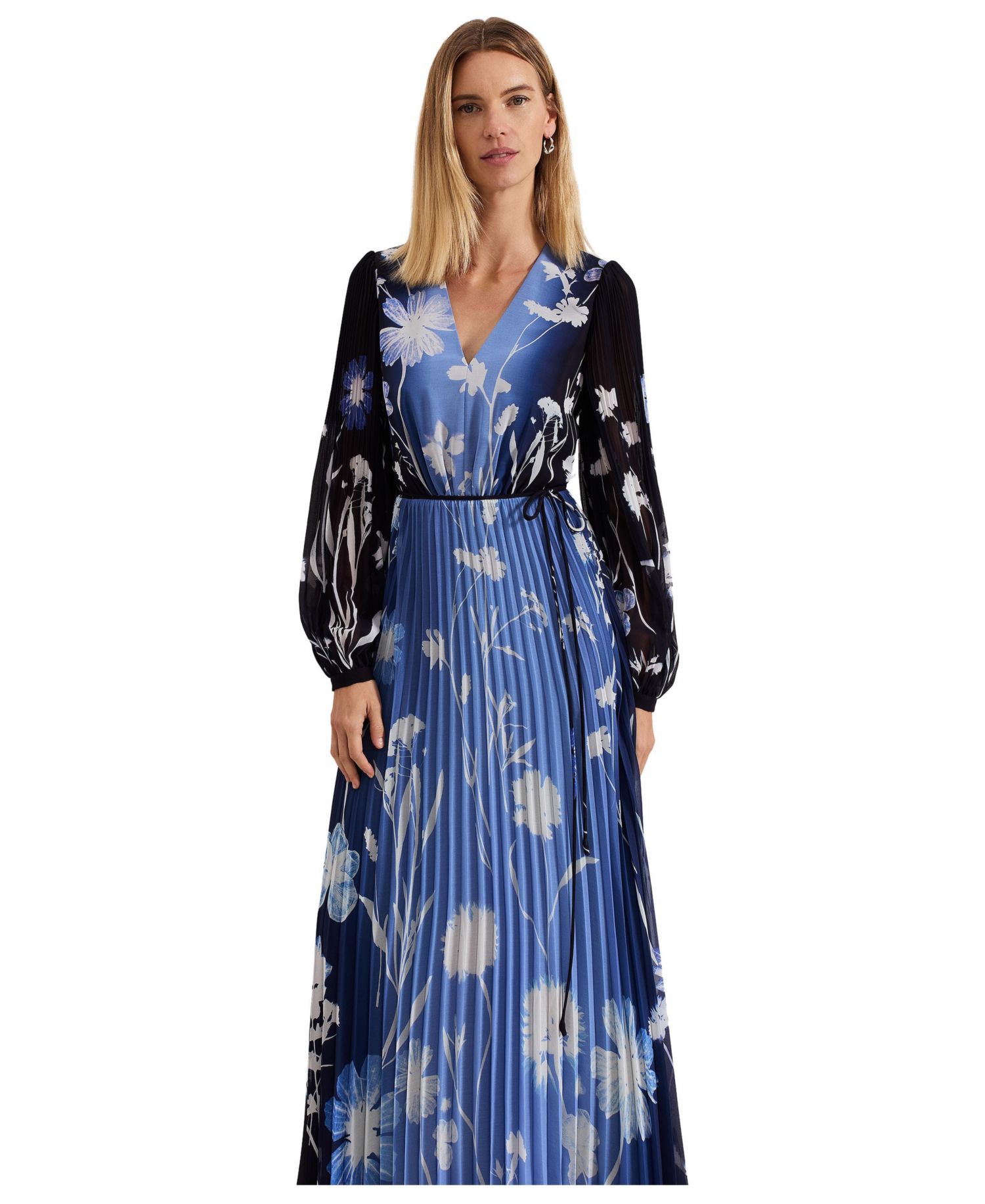 Women's Annie Pleated Floral Maxi Dress