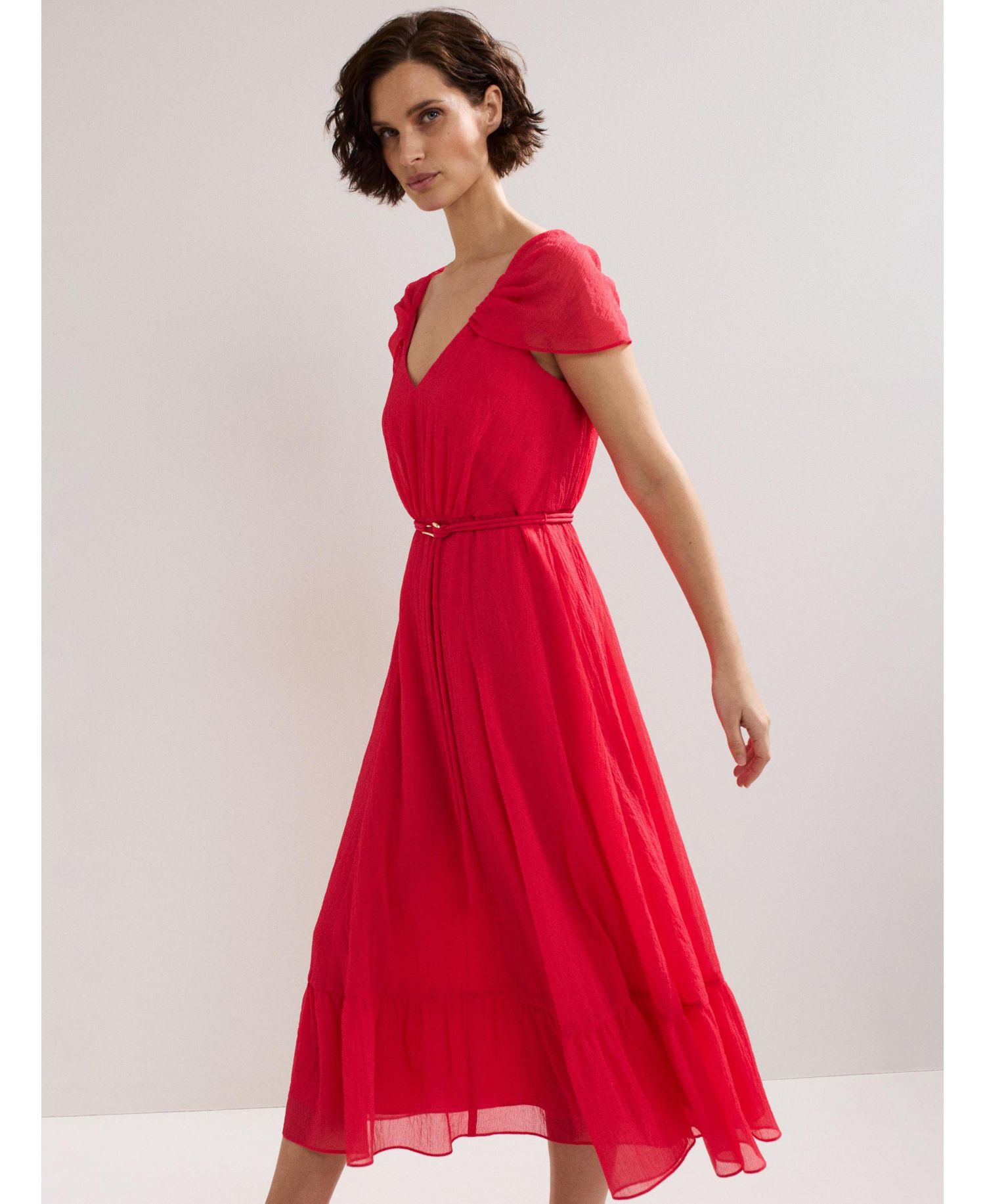 Women's Jen Gathered V-Neck Midi Dress