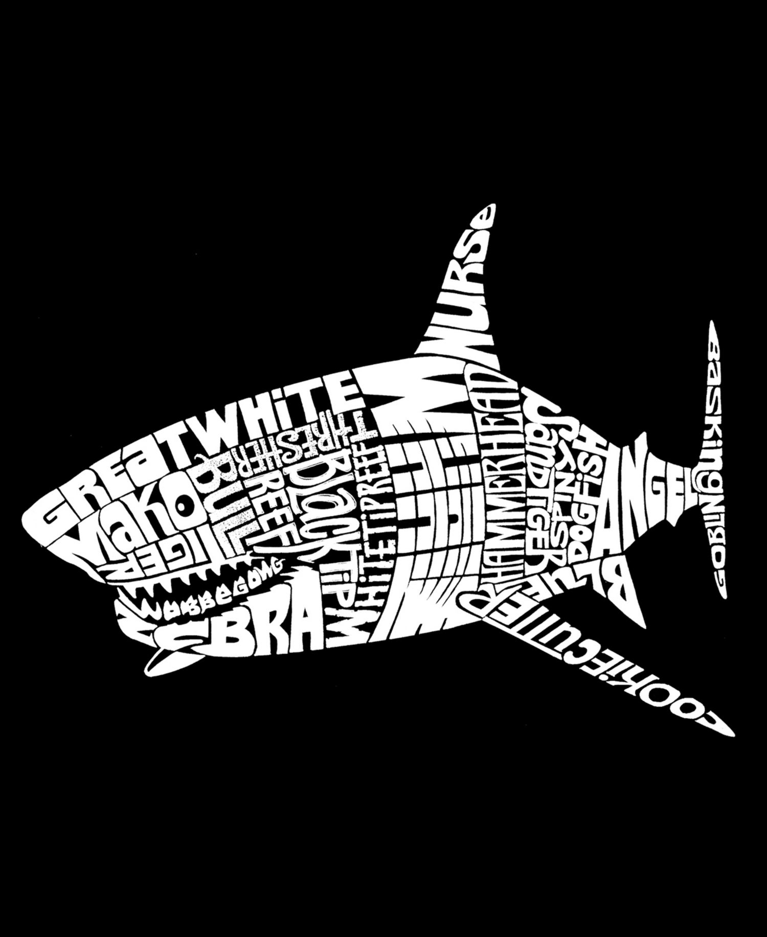 Men's Shark Word Art Tank Top