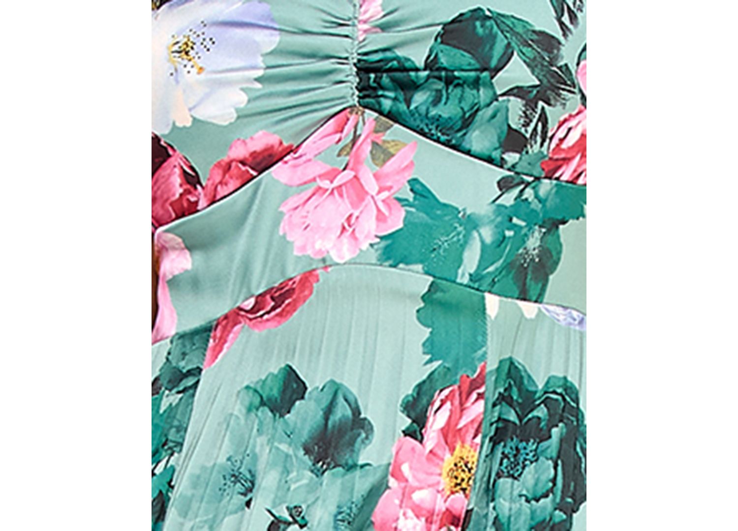 Juniors' Floral Tie-Back Pleated Dress