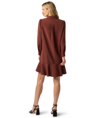 Adrianna Papell Women's Lace Tiered Shirt Shift Midi Dress - Macy's