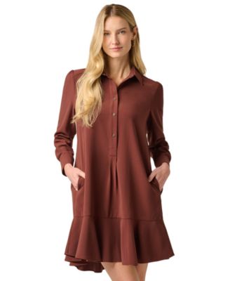Adrianna Papell Women's Lace Tiered Shirt Shift Midi Dress - Macy's