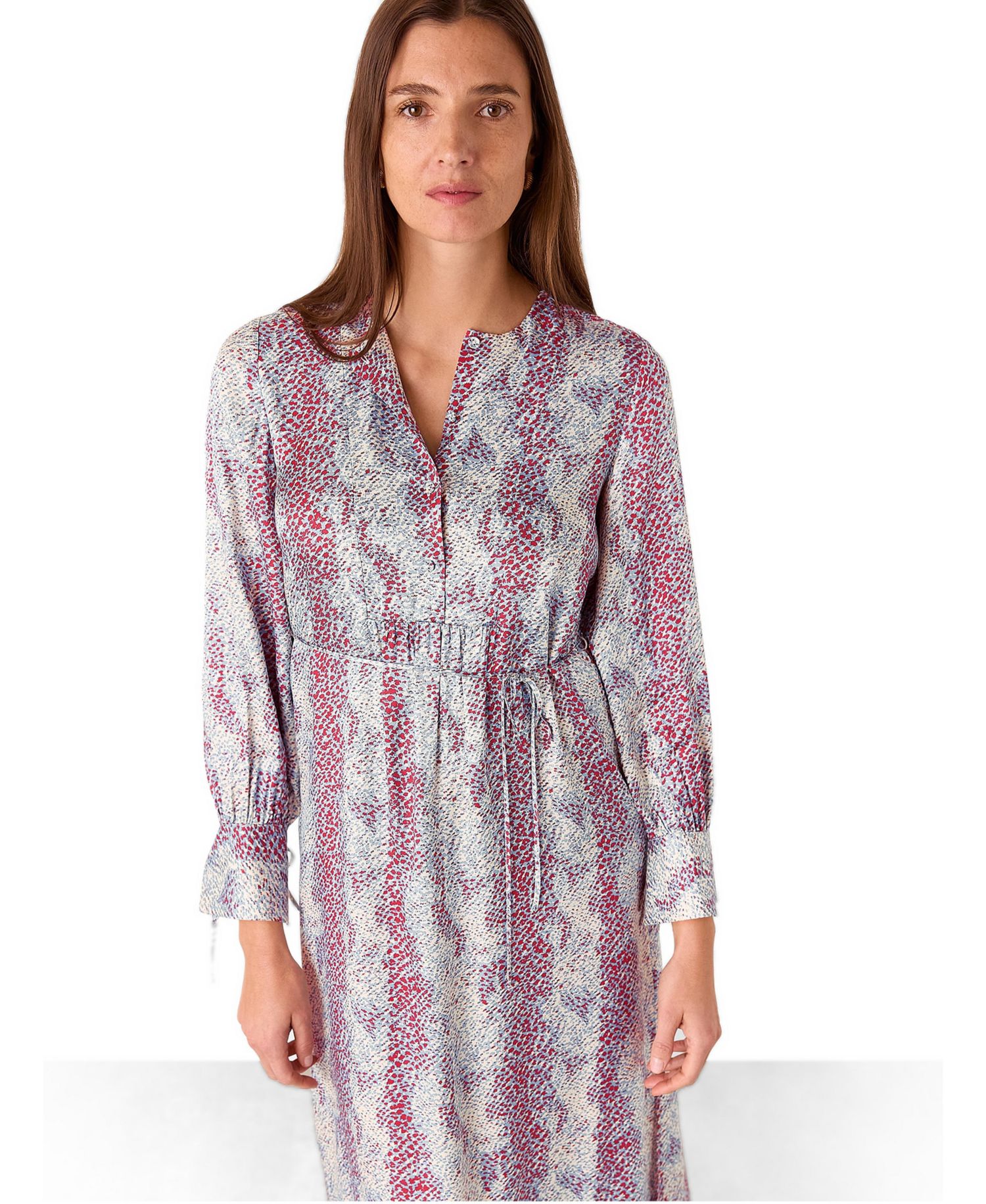 Women's Mottled Snake Print Midi Dress