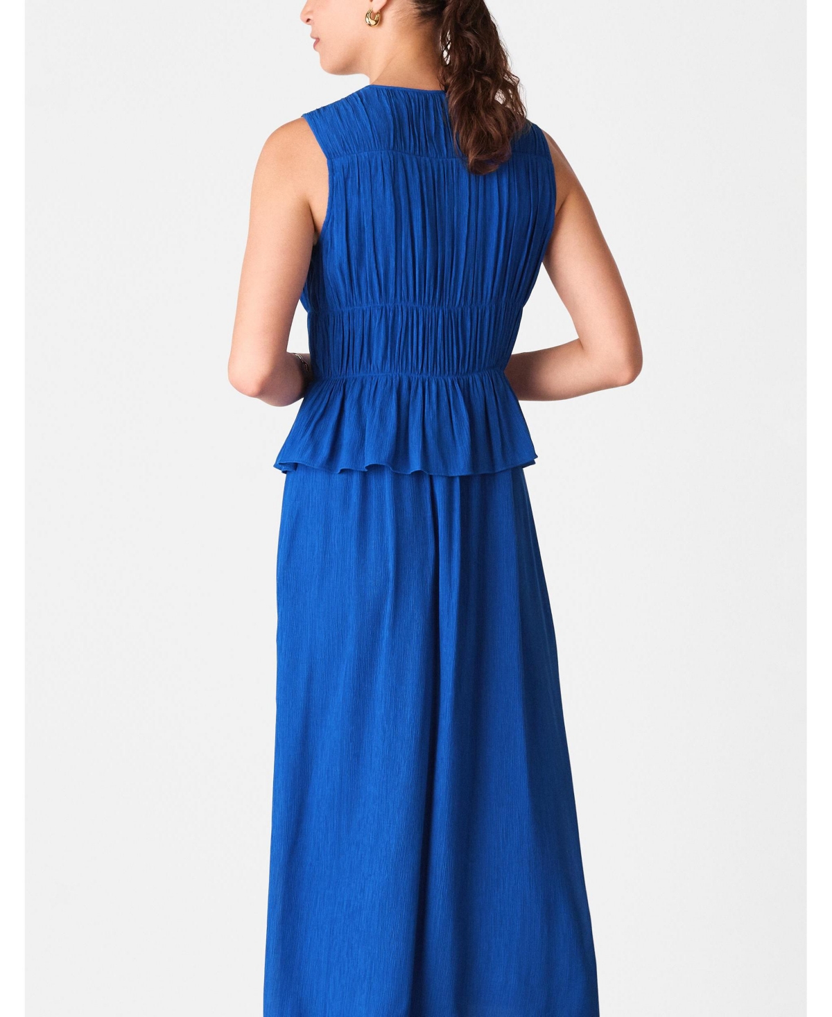 Whistles Women's Sleeveless Shirred V-Neck Midi Dress